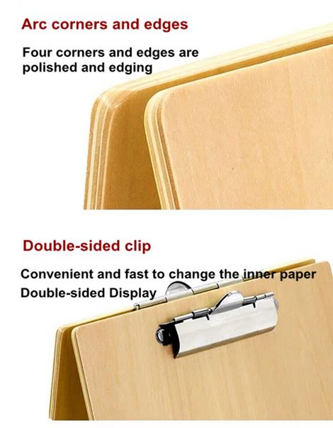Tischaufsteller Holz A5  Doppelseitig mit Clip