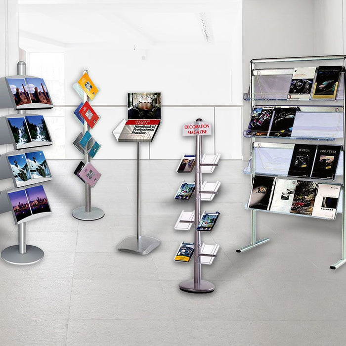 Prospekthalter kaufen – Tischaufsteller, Wandhalter und Bodenständer aus Acryl, Metall und Aluminium für Gastronomie, Handel und Messen