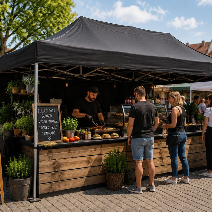 Professioneller Gastro Pavillon für Gastronomie, Catering, Märkte und Events im gewerblichen Einsatz