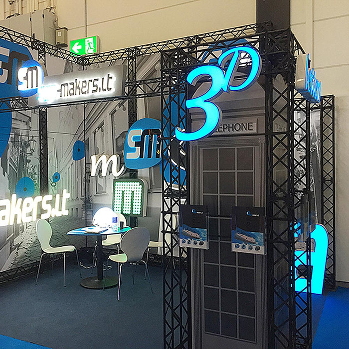 CROWN TRUSS 10 Eckwand Messewand & Bannerwand 105 x 224 x 105 cm für Messen, Events und Promotion