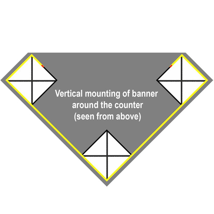 Crown Truss Counter Dreieck 95 x 95 cm Weiß – Dreieckige Messetheke