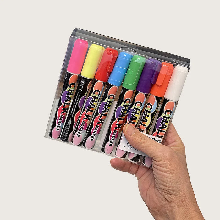 Kundenstopper Kreidetafel mit Wassertank – wetterfest, beidseitig, auf Rollen