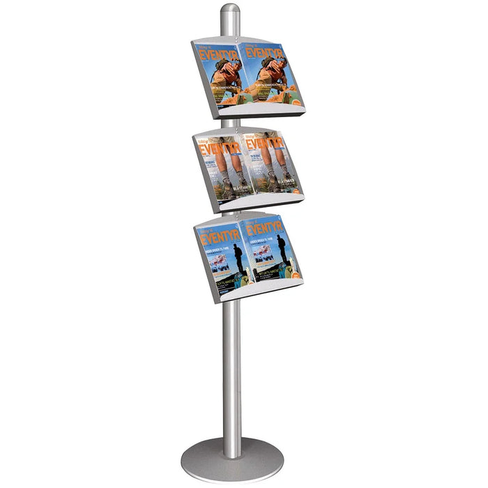 Prospektständer Multi 5 – Einseitig – 6x A4 – Aluminium & Acryl – Stabil & Elegant