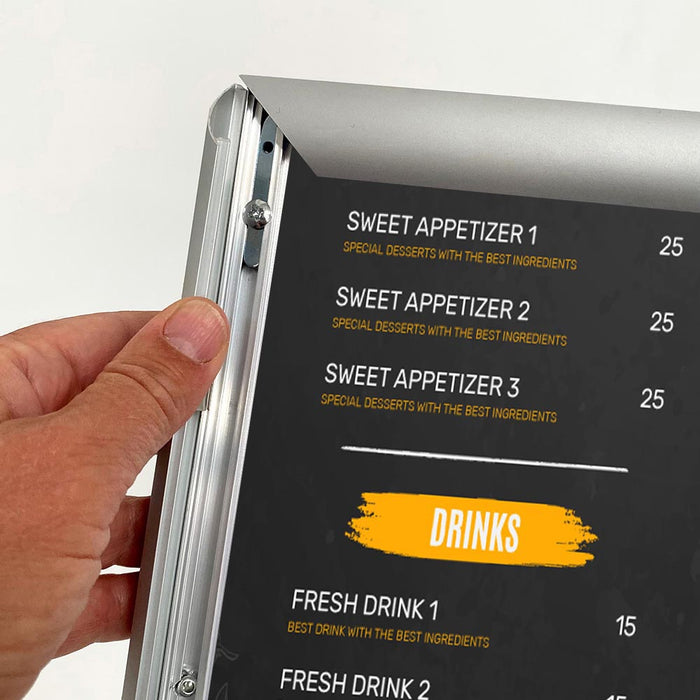 Speisekartenständer schwarz freistehend mit Klapprahmen A4 A3 Menüständer Restaurant Eingang