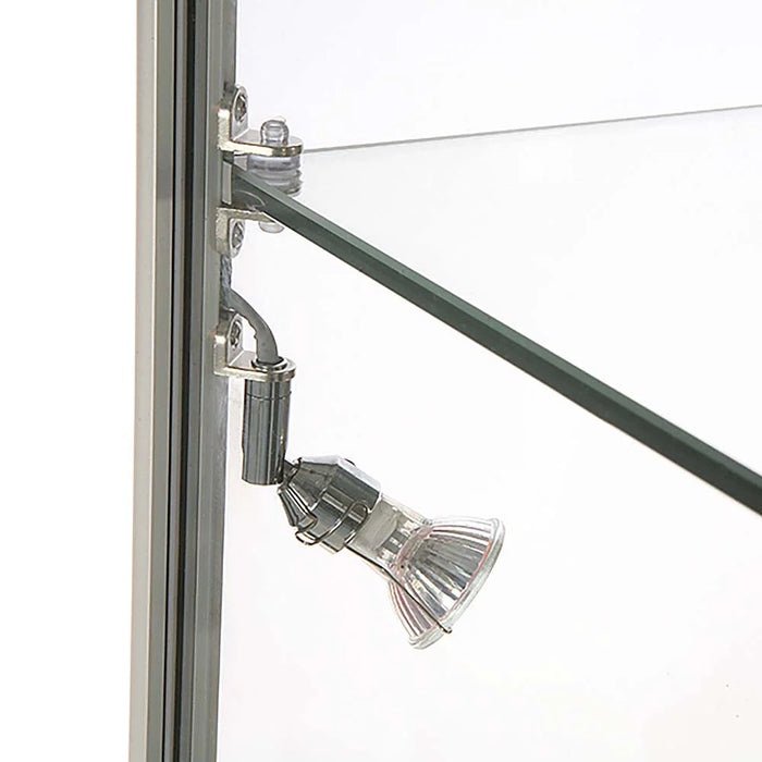 Glasvitrine Duo Tower mit Unterschrank – Schwarz oder Silber