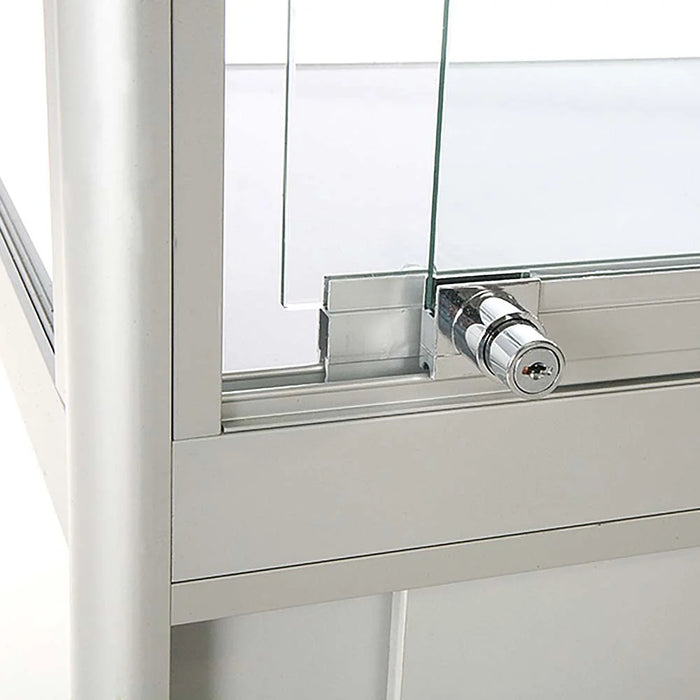 Glasvitrine Duo Tower mit Unterschrank – Schwarz oder Silber