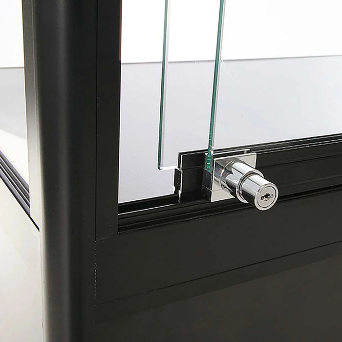Glasvitrine Duo Tower mit Unterschrank – Schwarz oder Silber