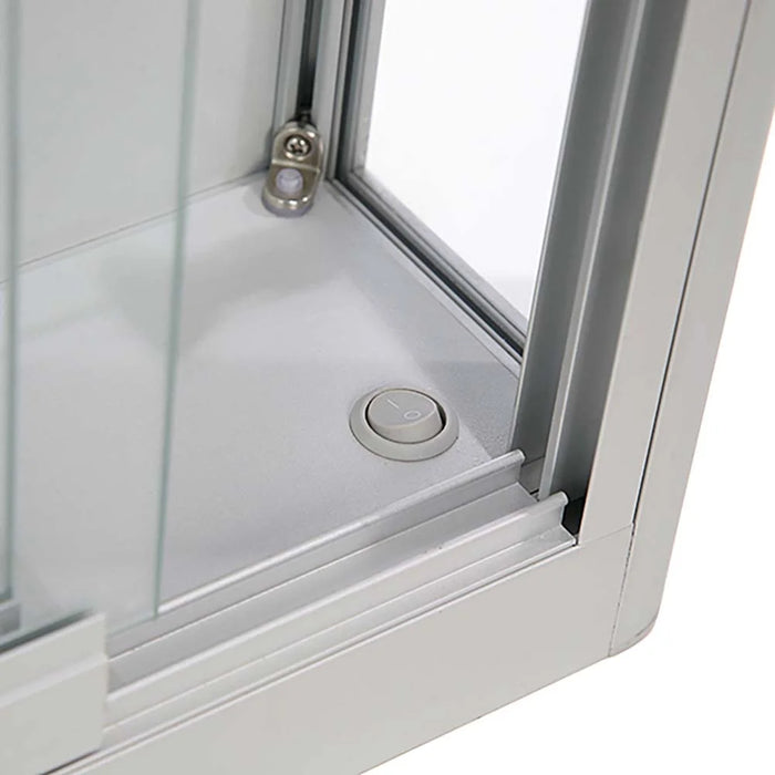 Wandvitrine „Duo“ – abschließbare Glasvitrine mit LED-Beleuchtung – Schwarz oder Silber