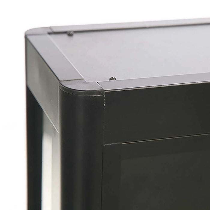 Wandvitrine „Duo“ – abschließbare Glasvitrine mit LED-Beleuchtung – Schwarz oder Silber