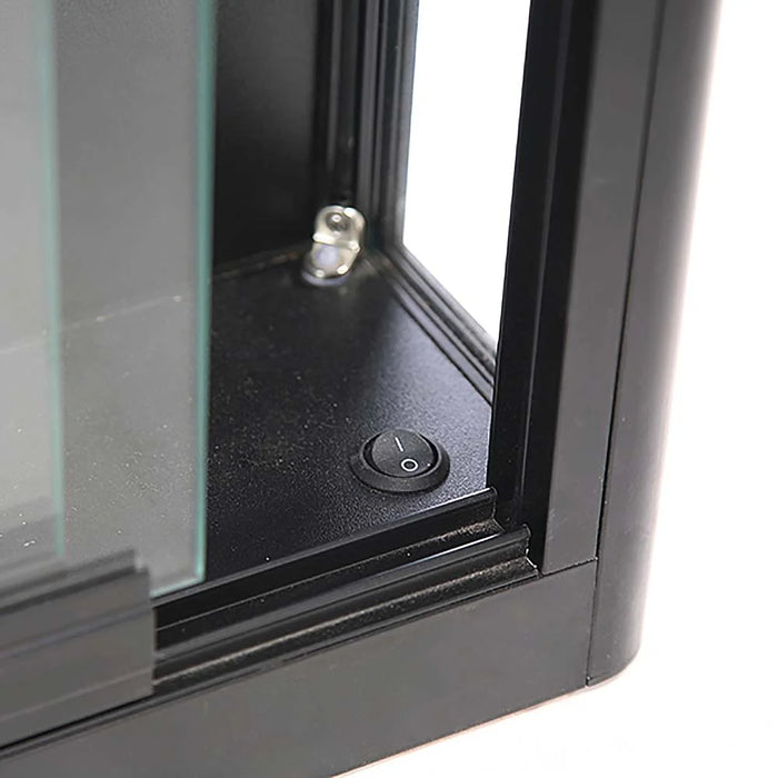 Wandvitrine „Duo“ – abschließbare Glasvitrine mit LED-Beleuchtung – Schwarz oder Silber