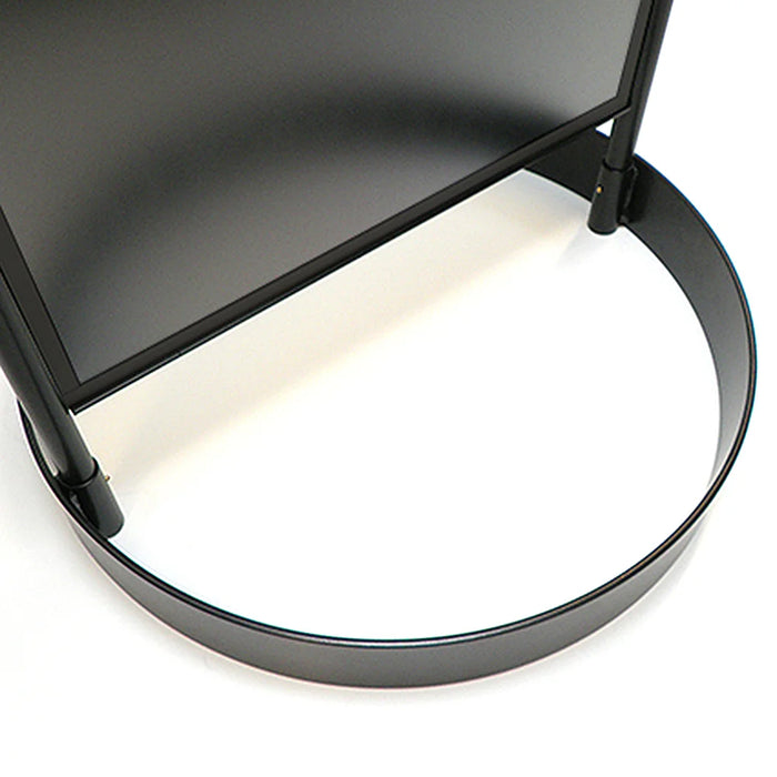 Kundenstopper Gotik Circle – runder Outdoor Werbeständer aus Metall, wetterfester Gehwegaufsteller