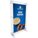 Banner Display Rahmen weiß mit Werbebanner für Store Promotion