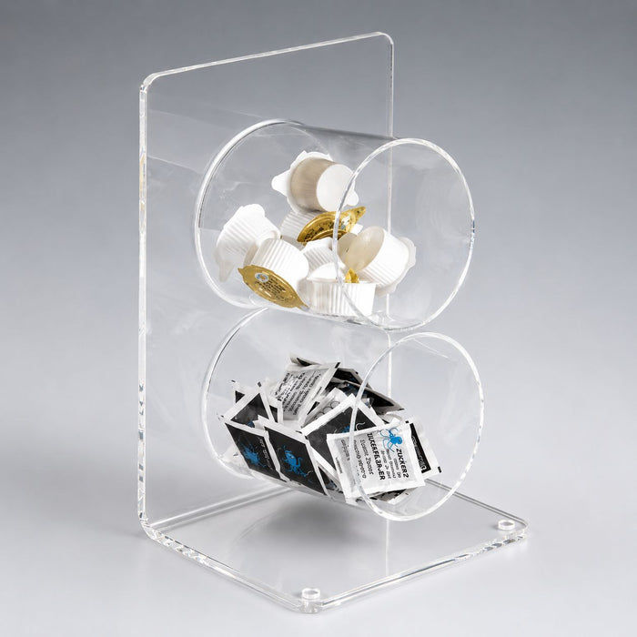 Acryl Organizer – 2 Fächer für Coffee-to-go-Zubehör & Kaffeestation