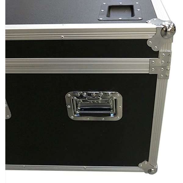 Detailansicht Flightcase mit stabilem Butterfly-Verschluss und Aluminiumprofil