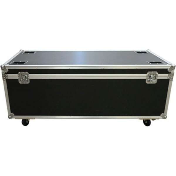 Schwarz-silbernes Transport-Flightcase mit stabiler Aluminiumkante und Metallecken