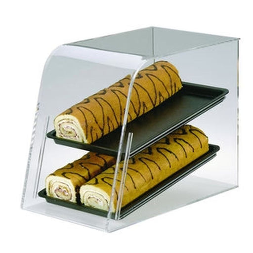 Transparentes Food Display aus Acryl mit 2 Ebenen für Donuts, Gebäck, Brötchen und Snacks in Bäckerei und Gastronomie