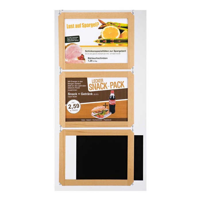 Tafel und Plakatrahmen aus Holz DIN A3 für die Decke – Hauptbild