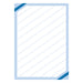 Plakatpapier Eckrand blau DIN A2, Angebotsplakat mit blauem Eckrand