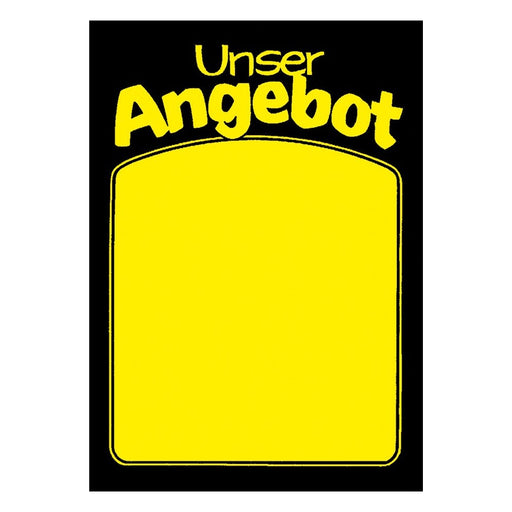 Plakatpapier Unser Angebot leuchtgelb DIN A1, Angebotsplakat mit Vordruck