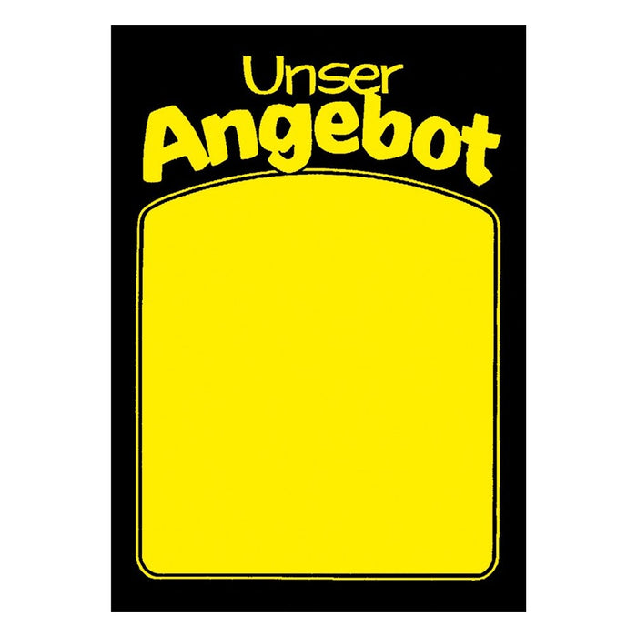 Plakatpapier Unser Angebot leuchtgelb DIN A1, Angebotsplakat mit Vordruck