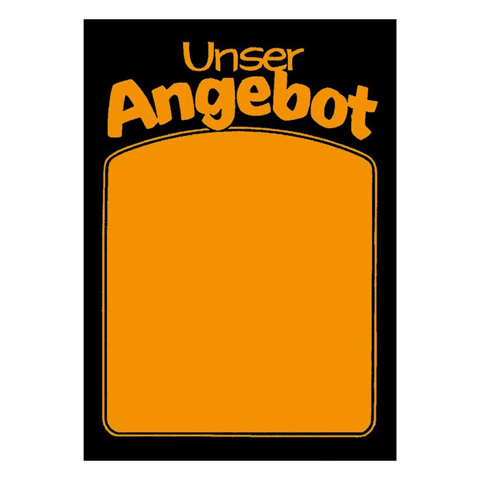 Plakatpapier Unser Angebot leuchtorange DIN A1, Angebotsplakat mit Vordruck