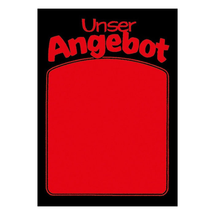 Plakatpapier Unser Angebot leuchtrot DIN A1, Angebotsplakat mit Vordruck