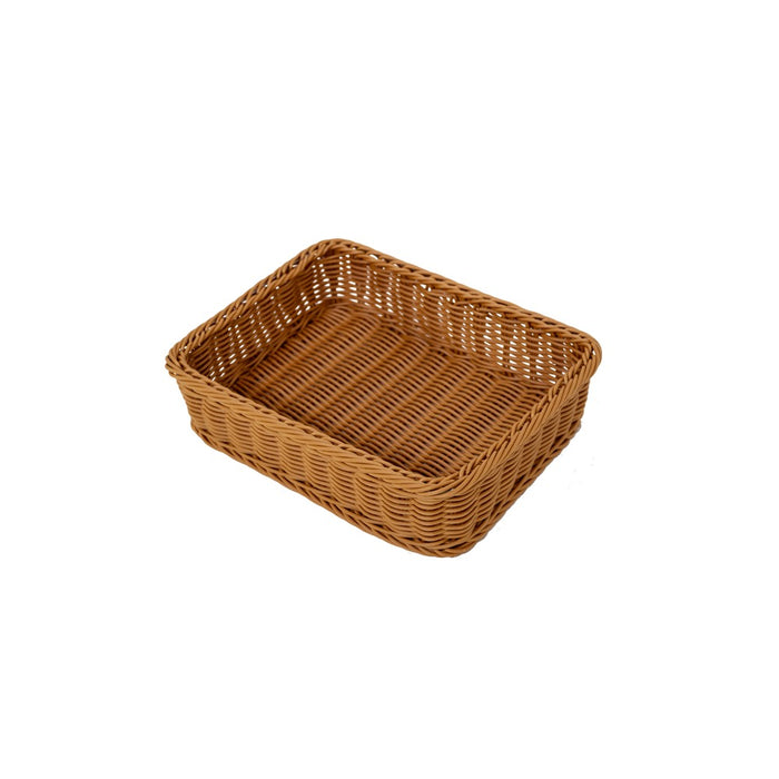 Flacher Polyrattan Korb 400 x 300 mm leer, spülmaschinengeeignet