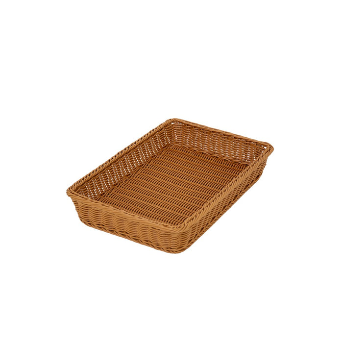 Flacher Polyrattan Korb 600 x 400 mm leer, spülmaschinengeeignet