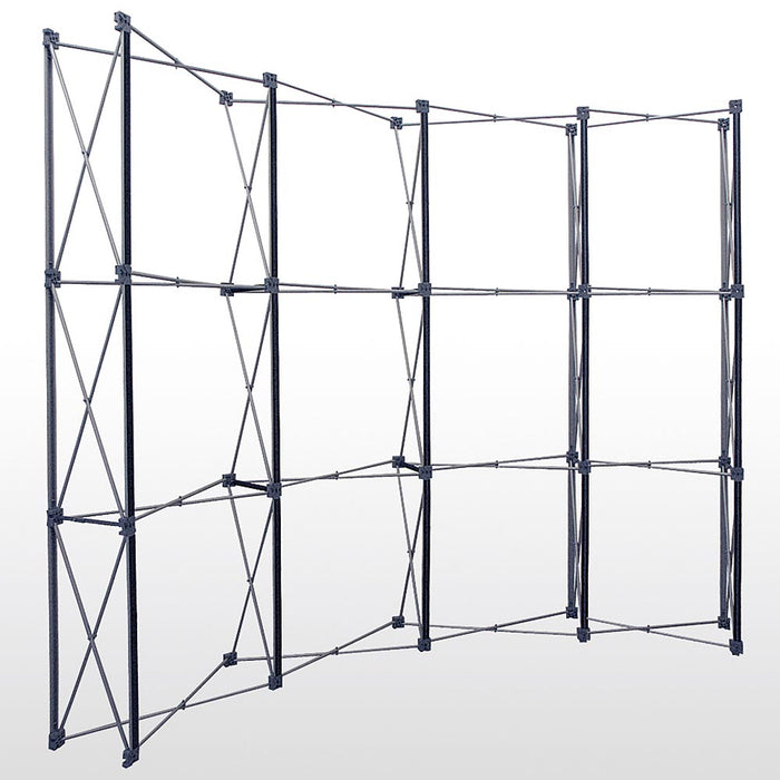 Pop up Messewand Aluminium Faltsystem Magnetrahmen 4 Felder gebogen