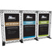 Schwarze CROWN TRUSS 10 Triple Bannerwand mit individuellen Werbebannern für Messen, Events und Präsentationen