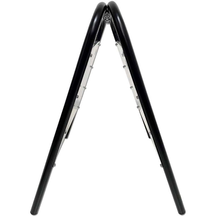 Detailansicht des 21 mm Stahlrohres beim Expo Sign Kundenstopper - kompakt