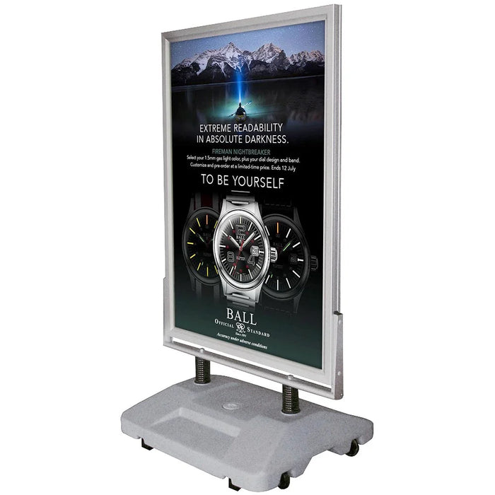 Strassenständer Wind-Sign Waterbase mit Wassertank und Rollen