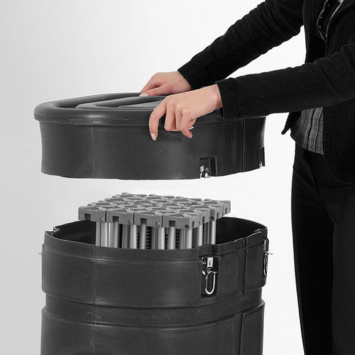 Transportkoffer fuer Pop up Messewand mobiles Messedisplay Rollkoffer