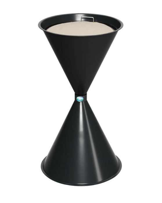 Trichteraschenbecher pulverbeschichtet mit Sieb für Innenbereiche und überdachte Außenbereiche