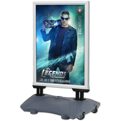 Windfester Kundenstopper mit Wassertank und Aluminium Klapprahmen für Außenwerbung