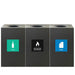 Abfalleimer aus pulverbeschichtetem Stahl für Recyclinglösungen in Büros und Unternehmen