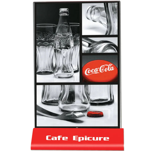 Doppelseitiger Acryl Kartenhalter Pyramid als Tischaufsteller für Menükarten, Angebote und Werbung