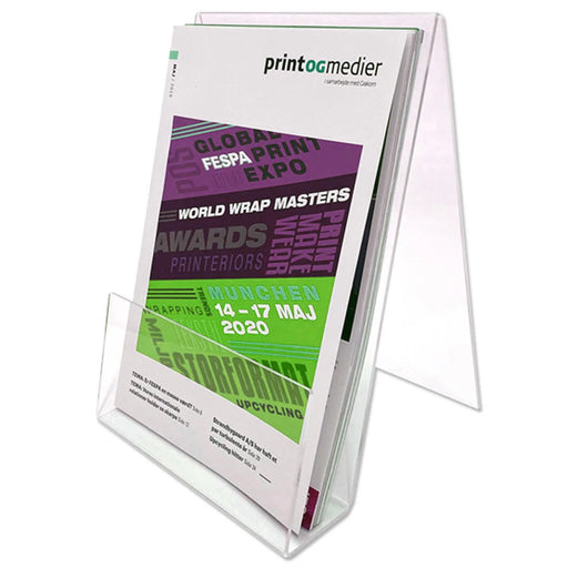 Transparenter Acryl Menükartenhalter A-Form als Tischaufsteller für Speisekarten und Preislisten
