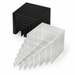 Siebenteiliges Acryl-Podest-Set in Schwarz und Transparent