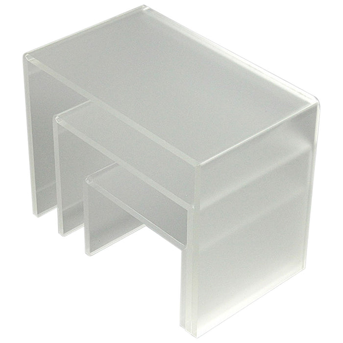 Acryl-Podest-Set Big mattiert transparent, Set in Frontansicht