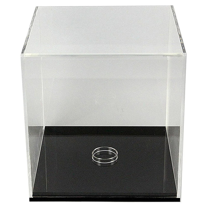 Separater transparenter Acrylring zur Positionierung von Ausstellungsobjekten in einer Acryl-Vitrine.