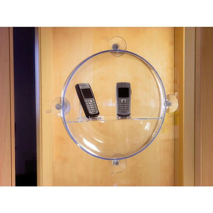 Acrylkugel-Display mit Mobiltelefonen zur Präsentation im Schaufenster