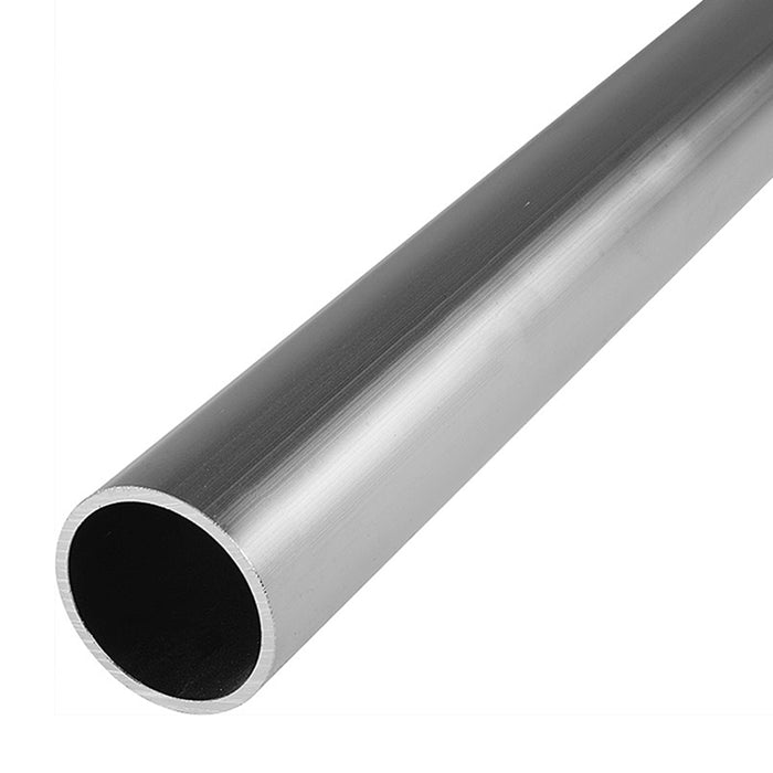 Aluminiumrohr mit 48 mm Durchmesser und 3 mm Wandstärke, 3 m lang, Rohrende mit Blick ins Innere