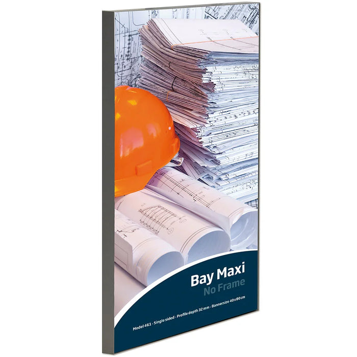 Einseitiger Banner-Textilrahmen Bay aus 32-mm-Aluminium für Wandmontage