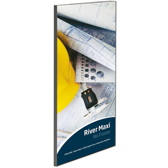 Banner-Textilspannrahmen River einseitig aus Aluminium zur Wandmontage