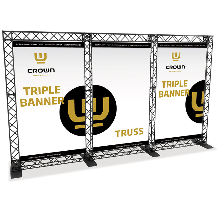 Banner Wall Messe 3-teilig Crown Truss 15 Bannerwand schwarz freistehend