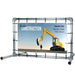 Freistehender Bannerrahmen aus Aluminiumrohr mit Standfüßen, Bannergröße 100 x 50 cm, mit PVC-Banner bespannt