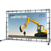 Freistehender Bannerrahmen aus Aluminiumrohr mit Standfüßen, Bannergröße 150 x 100 cm, mit PVC-Banner bespannt