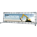 Freistehender Bannerrahmen aus Aluminiumrohr mit Standfüßen, Bannergröße 200 x 50 cm, mit PVC-Banner bespannt