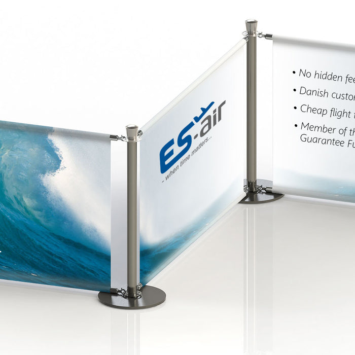 Professionelles Banner-System mit Bannerstangen für Messen und Veranstaltungen